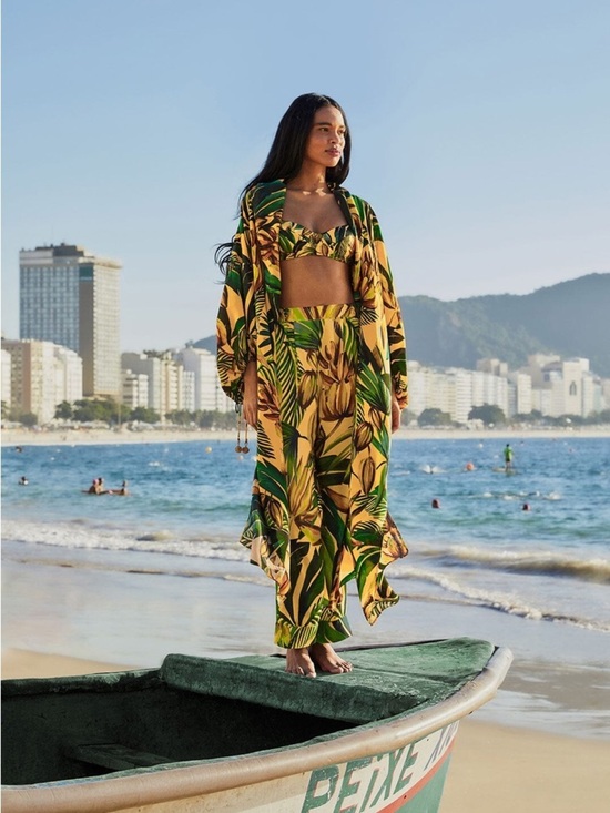Pants - Farm Rio: Yellow Bananart Pajama Pants